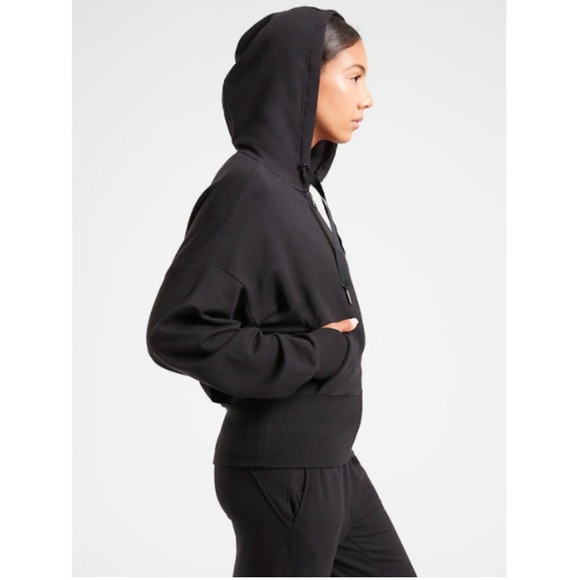 Athleta Women’s Balance Jacket Sweatshirt Full Zip Black Hoodie Extra Small XS - Picture 3 of 11